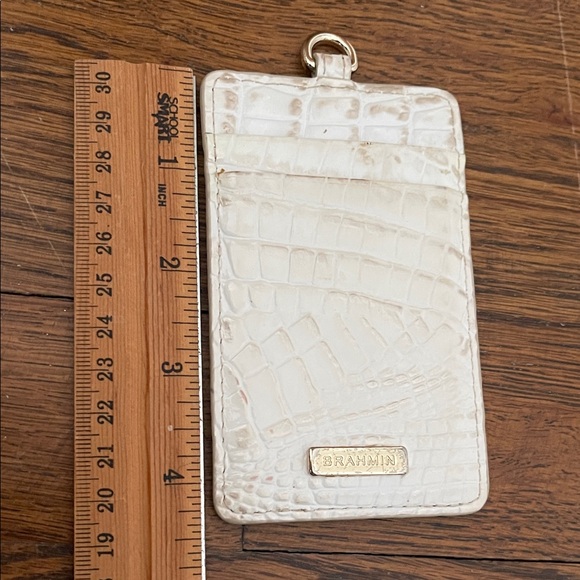 Brahmin Handbags - Brahmin White Croc-Embossed Leather Card Holder with Gold Hardware